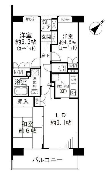 ガーデナヴィルマグノリア市川妙典の間取り
