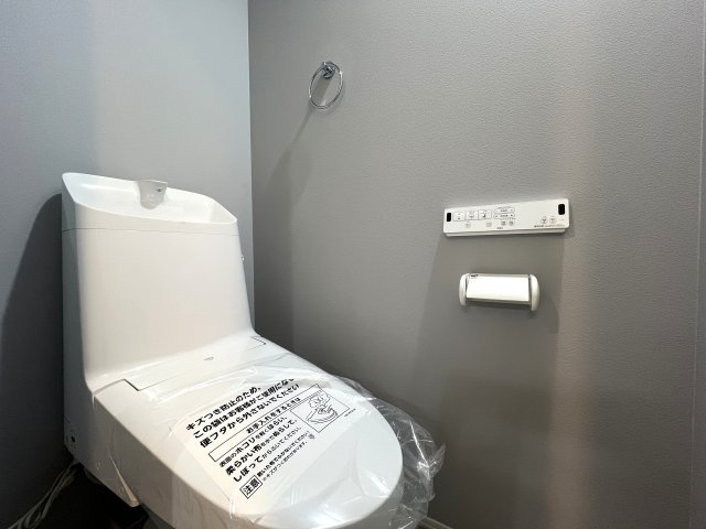 地名に台がついてるけどココは平坦！静かで落ち着いた街です私みたいに。【中区豆口台新築戸建】のトイレ|落ち着いた色調のトイレです