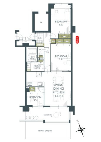 【間取り】あすみが丘ガーデンコート杜の街参番館 