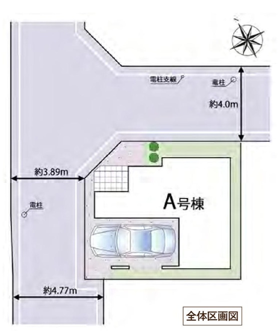 市川市大洲１丁目３８６７番の区画図