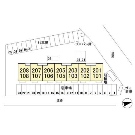 ミッドパレス市場町　Ⅰの区画図|当社、チルホームのHPもご覧ください(^^)/物件情報多数♪