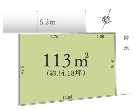 狭山市中央3丁目　建築条件なし売地　西武新宿線『狭山市駅』バス9分　【狭山台小学区】の区画図