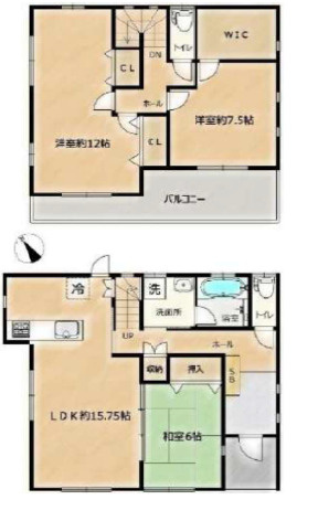 秦野市曽屋　中古戸建の間取り