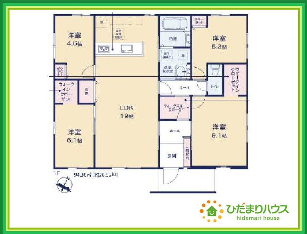 日立市東大沼町11期　新築戸建　4号棟の間取り|太陽の日差しがたっぷり入るリビング☆
家族の笑い声が響く、一家団らんにふさわしいリビングです(^^♪