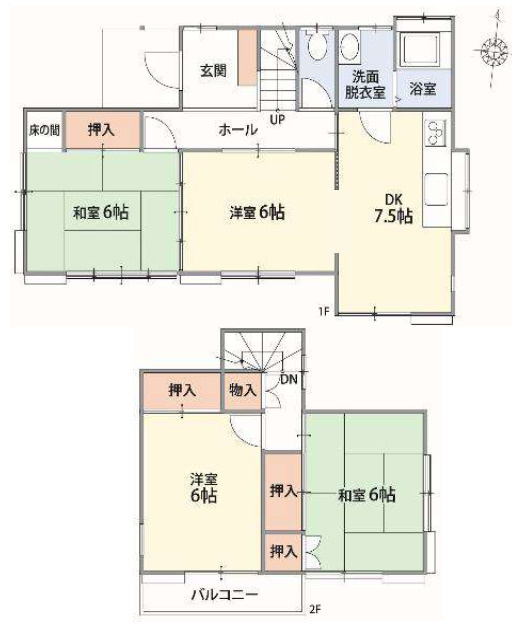 熊谷市押切1期　中古物件の間取り