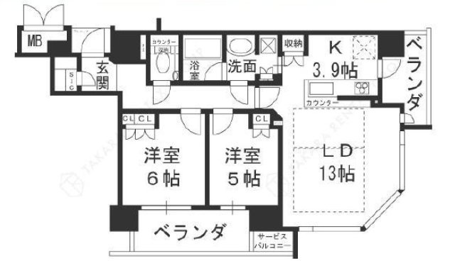 ザ・ファインタワー梅田豊崎の間取り