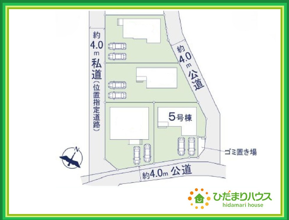 日立市東大沼町11期　新築戸建　5号棟の区画図|角地につき日当たり・風通し良好です☆彡