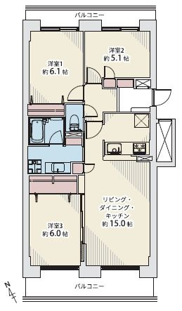 【間取り】 | パシフィック星置ヒルズB棟