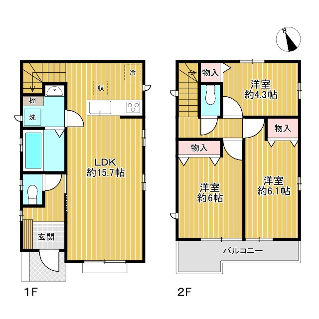 大阪市鶴見区中茶屋1丁目　B号棟の間取り