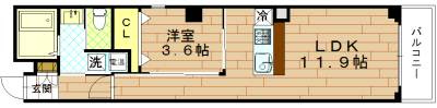 ソレイユ京都二条（旧UniE'terna四条大宮）の間取り
