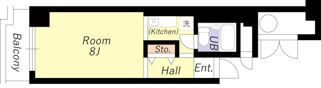 【間取り】 | フルーレ第2新大阪 | 収益物件としてもおすすめ・約２７㎡広々１Ｒ・ペット飼育可