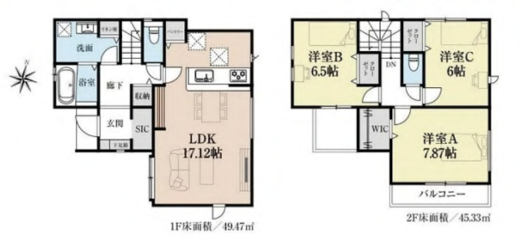 厚木市愛甲東　新築戸建　全6棟6号棟