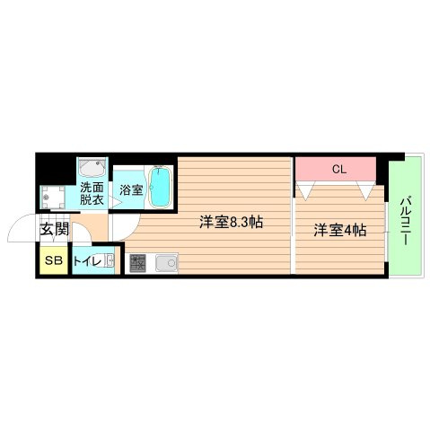 大阪市都島区東野田町１丁目の賃貸マンションの間取り