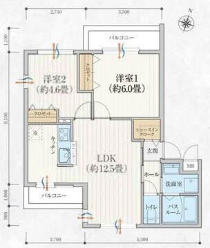 ワコーレヴィータ魚崎PARCの間取り