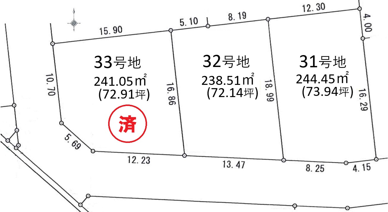 菩提寺北５丁目３区画の区画図
