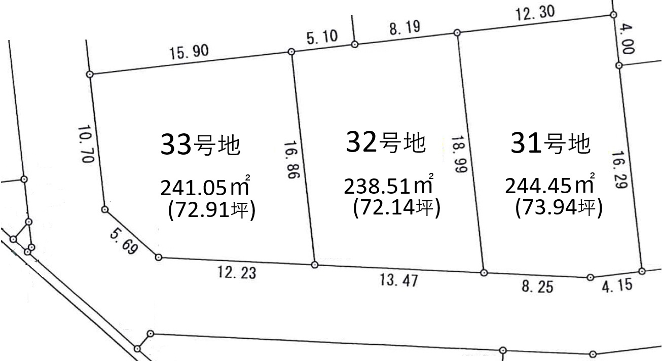 菩提寺北５丁目３区画の区画図