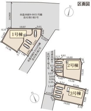 水戸内原町　第12　新築戸建　1号棟の区画図|区画図です♪