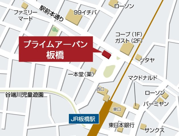 プライムアーバン板橋の地図