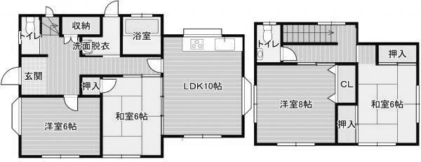 【間取り】 | 亀岡　西つつじヶ丘美山台一丁目　一戸建