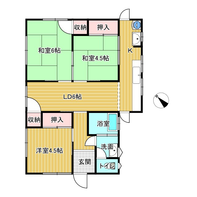 阿南市羽ノ浦町春日野中古戸建の間取り