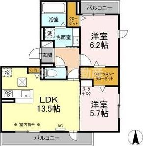 ローザセレスト　Ⅱの間取り