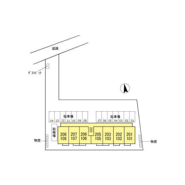 各務原市鵜沼三ツ池町５丁目のアパートの駐車場