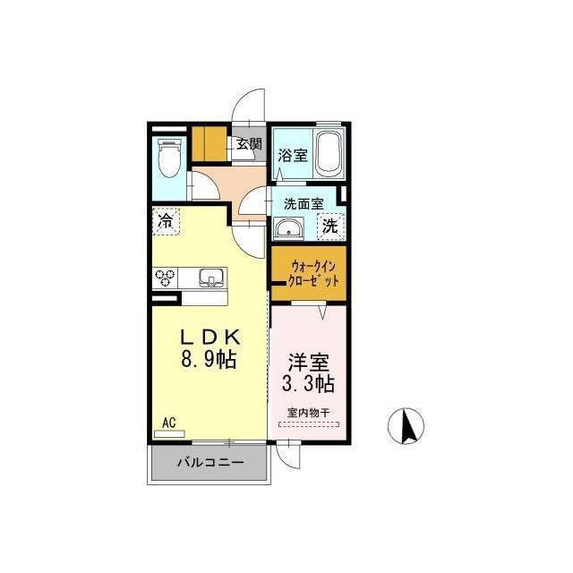 各務原市鵜沼三ツ池町５丁目のアパートの間取り