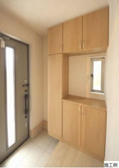 厚木市下川入新築戸建て　第19-1号棟の玄関|玄関施工例