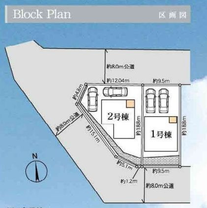 藤沢市片瀬山１丁目新築戸建て　2号棟の区画図|区画図「藤沢市片瀬山1丁目新築戸建て」