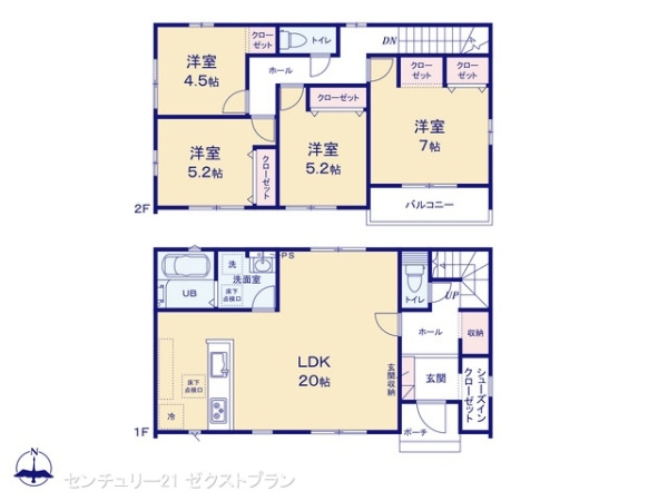 高崎市島野町1期 3号棟の間取り|図面と異なる場合は現況を優先