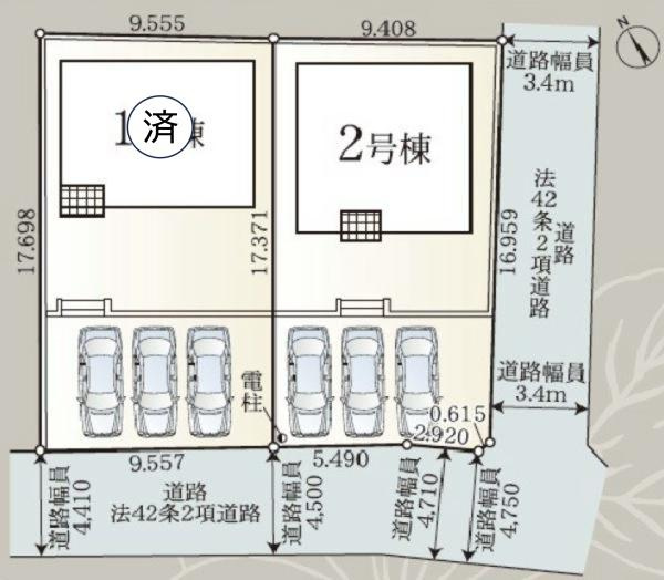 横浜市旭区今宿西町の新築一戸建の区画図|全2区画の2号棟になります。