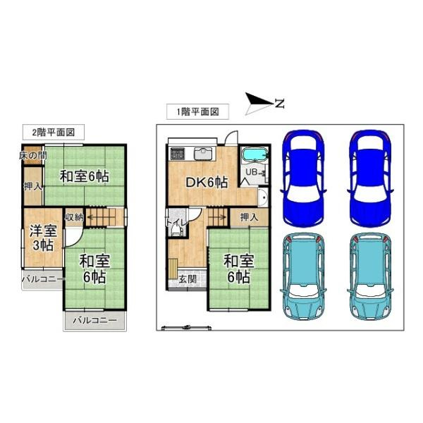 生駒郡平群町西宮２丁目の中古一戸建の間取り|■駐車４台可能です■