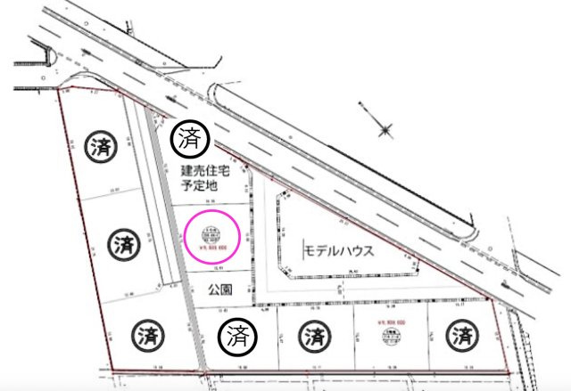 朝倉郡筑前町下高場　売り土地【9号地】の区画図