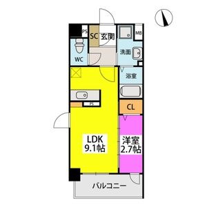 グランソレイユ井尻駅前の間取り