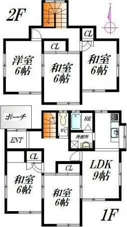 名古屋市港区新茶屋戸建の間取り