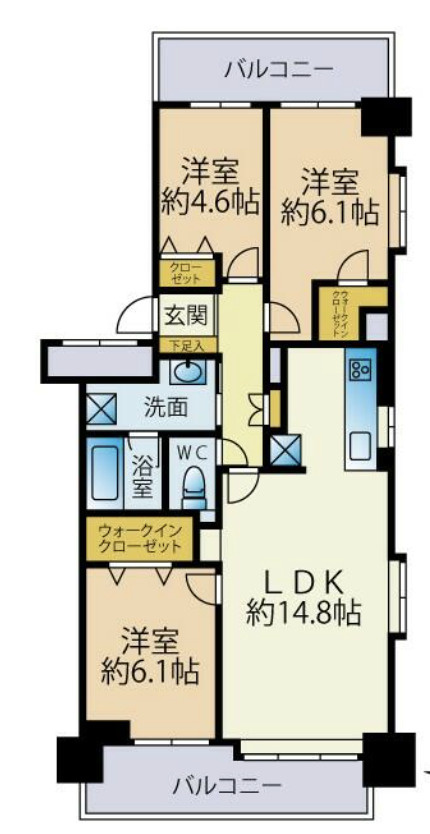 南薬院パークマンションの間取り