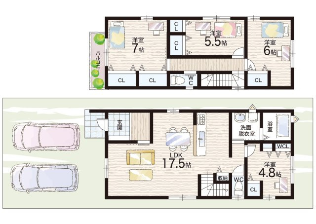 ■枚方市香里ケ丘　新築一戸建ての間取り|A号地