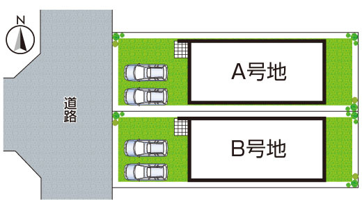 ■枚方市香里ケ丘　新築一戸建ての区画図|全2区画