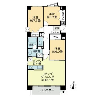 コートハウス山鼻の間取り