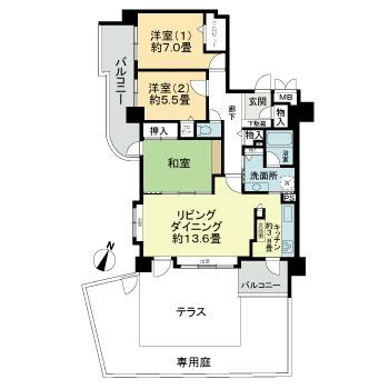ライオンズマンション円山桜通りの間取り