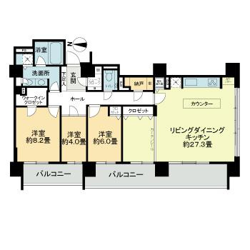 リビオ中島公園アルファタワーの間取り