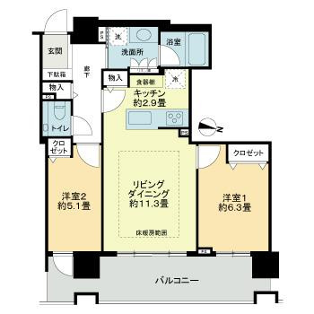 プレミストタワーズ札幌苗穂ＢＲＩＧＨＴＧＡＴＥの間取り