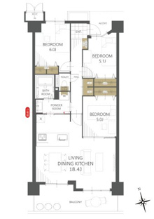 【間取り】サンシティ西京極1番館 