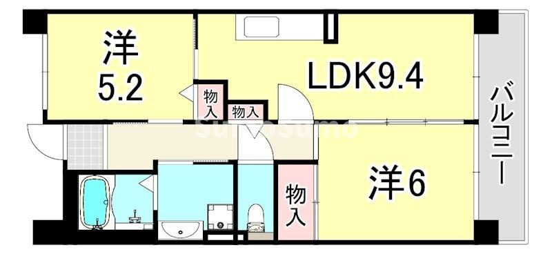URパークタウン西武庫　9号棟の間取り