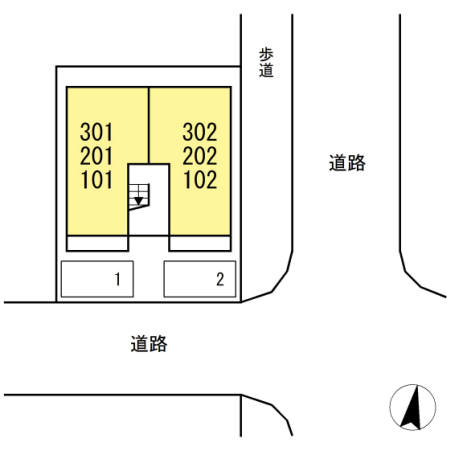 フランシーズ中通202の区画図