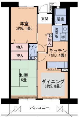 URパークタウン西武庫　17号棟の間取り