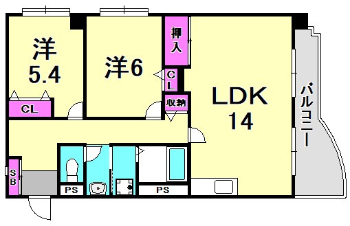 ツインアルカディア　A棟の間取り