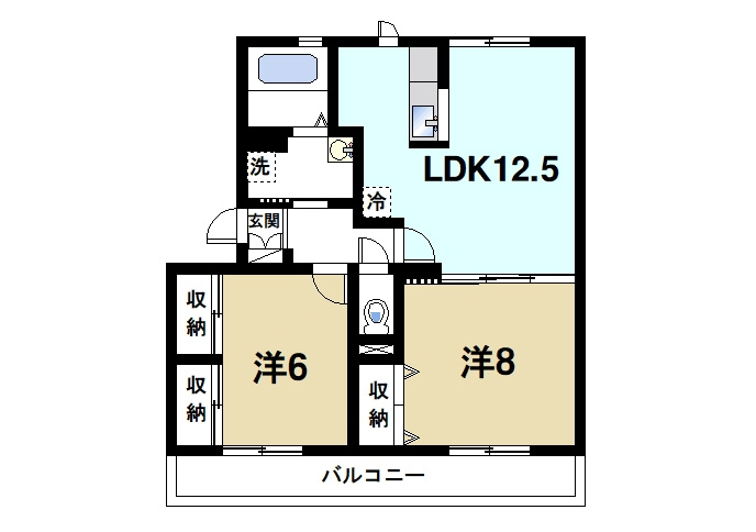 ビスタコートの間取り|2LDKの間取り