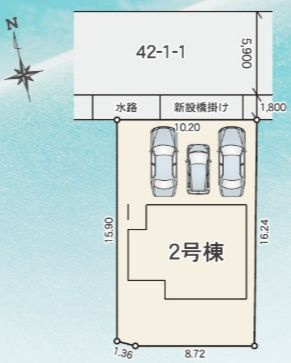リナージュ高崎石原町24-1期 2号棟の区画図