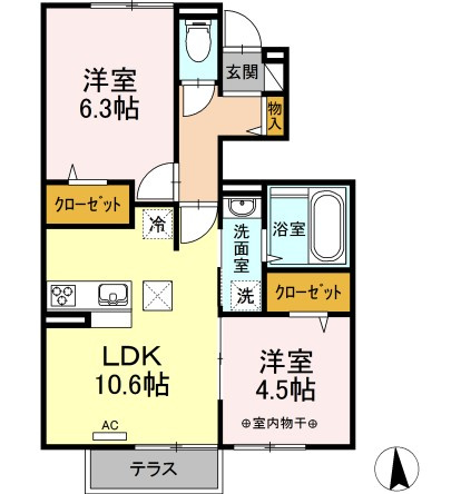 【間取り】 | ルミエール | ペット相談可！